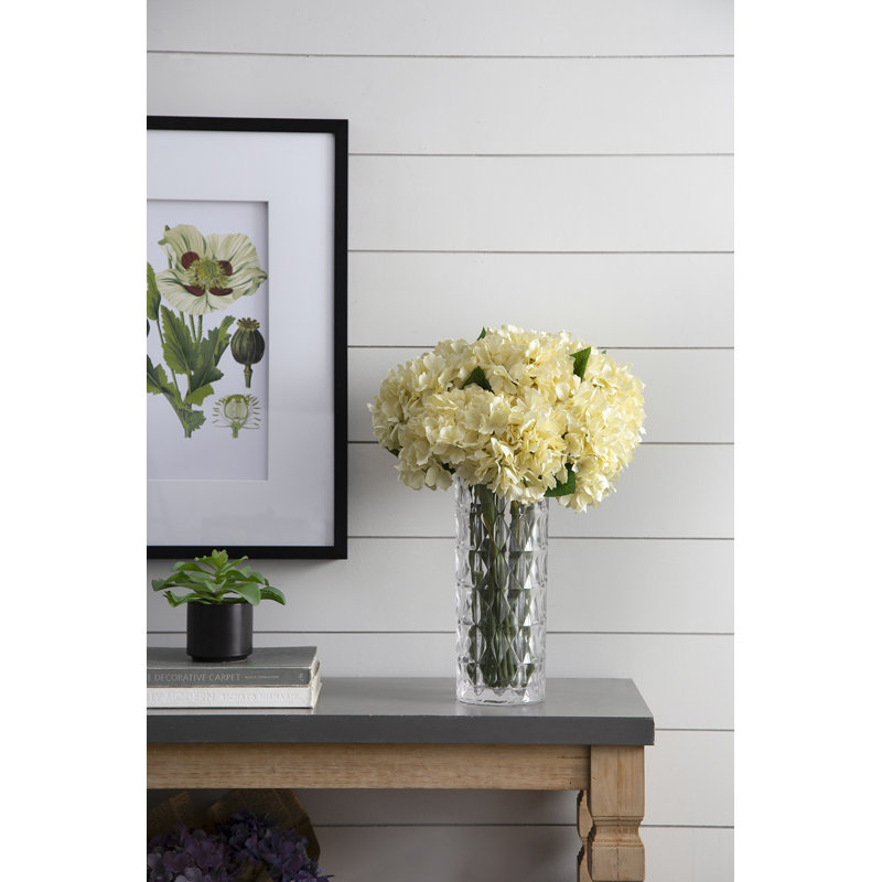 Ensemble de 12 hortensias avec feuilles 34 "Almost-Real - crème