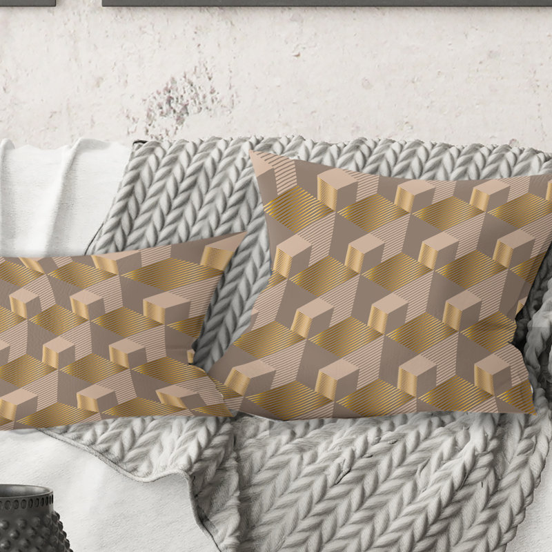 Coussin décoratif rétro Mid-Century, 16 po x 1 po
