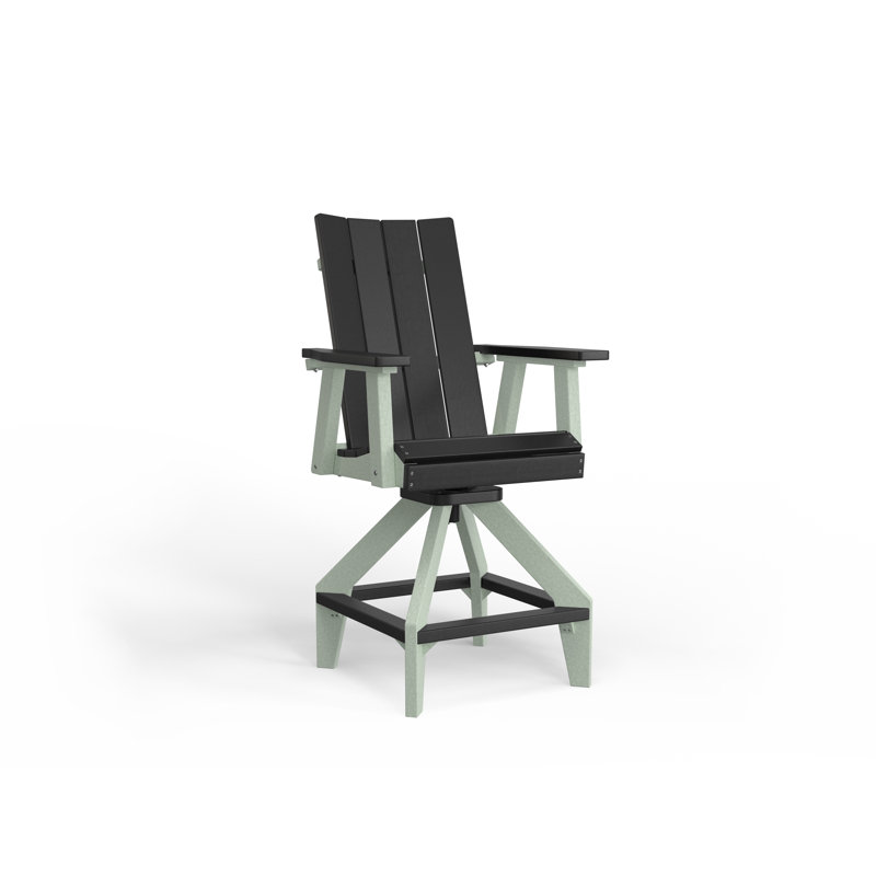 SOL Outdoor Bar Stool, Seafoam, Black