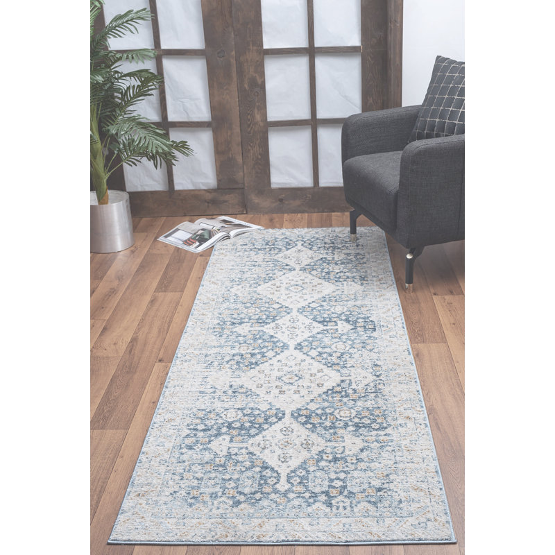 Tapis bleu Noble, Rectangle 5 pi 3 po x 7 pi 3 po