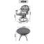 Ensemble de salle à manger 5 pièces en aluminium coulé résistant aux intempéries, comprenant 4 chaises pivotantes et une table ronde de 39,37 po avec structure noire-208048757
