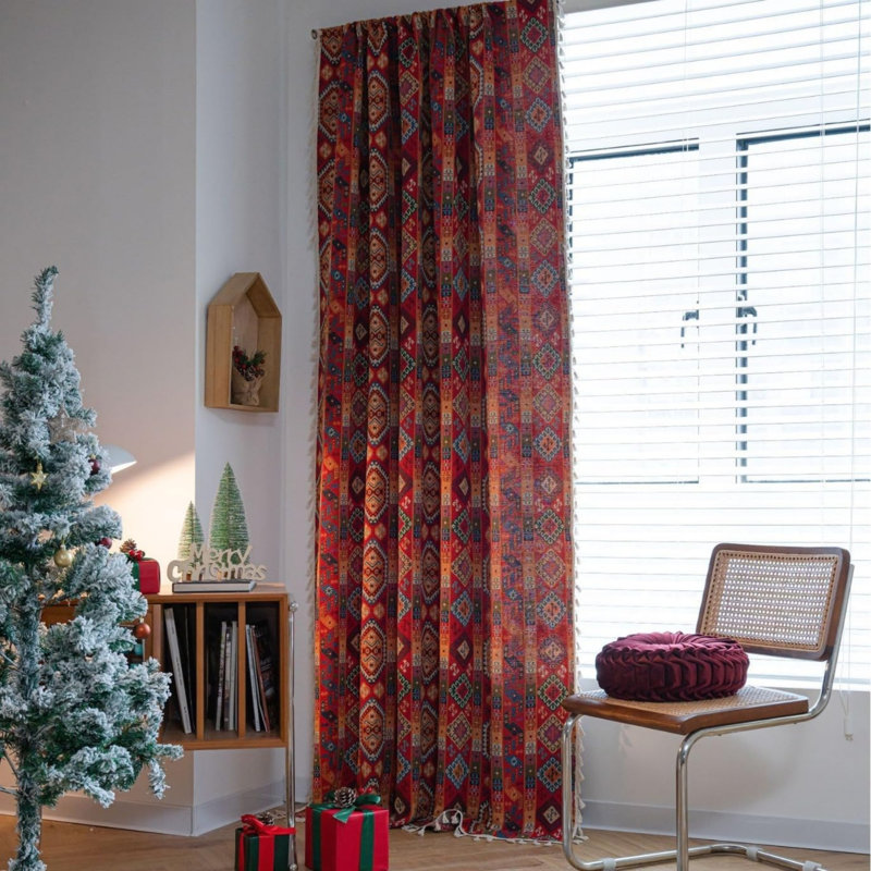Cotton Blend Room Darkening Single Curtain Panel