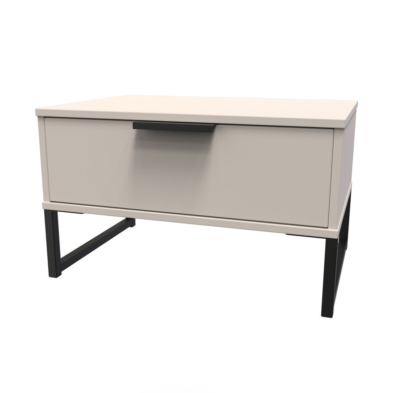Turah 58cm W Manufactured Wood Bedside Table, Kashmir Matt