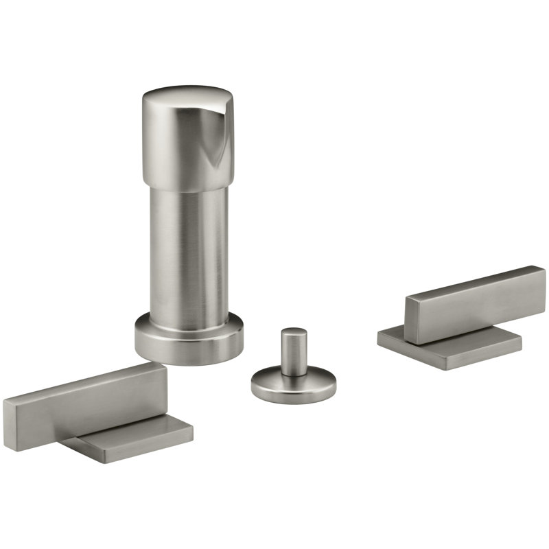 Robinet de bidet vertical avec poignées levier Loure®, Nickel brossé éclatant