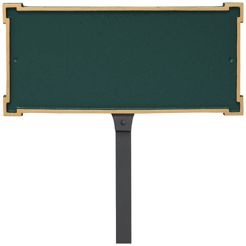 New Yorker 1-Line Lawn Address Sign, Yes, Hunter Green/Gold