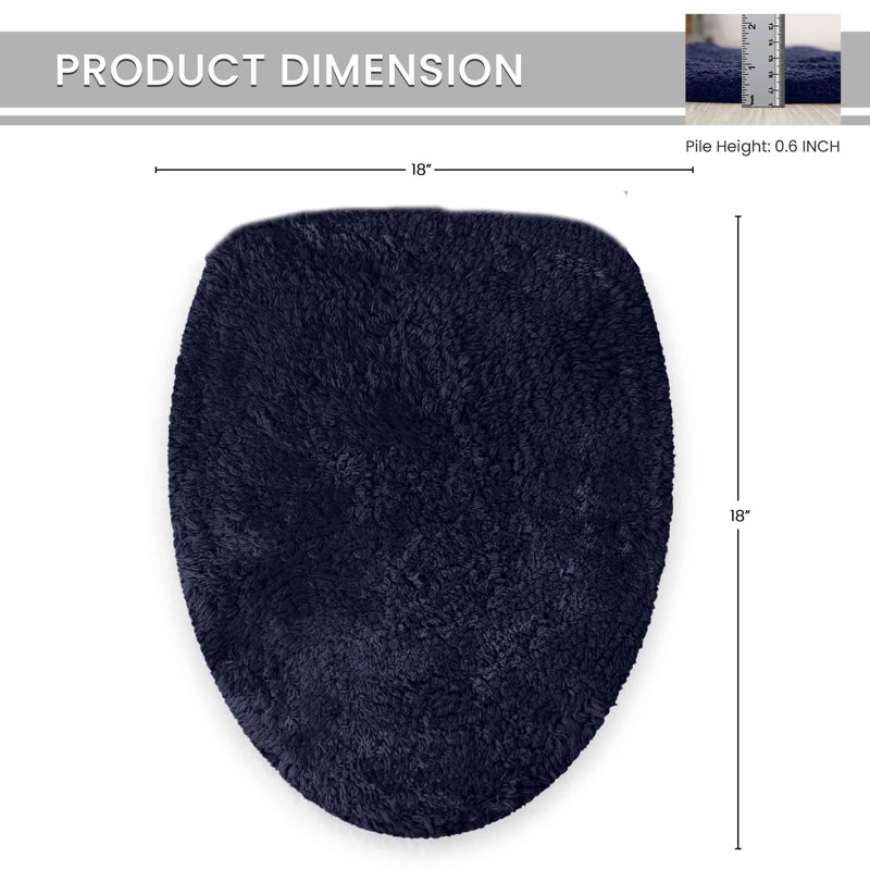 Couvercle de siège de toilette Anyla Waterford 18 po x 18 po, Bleu marine