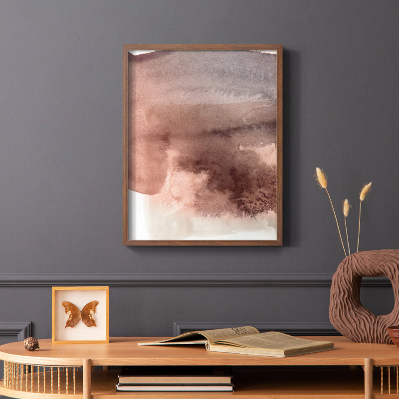 Red Ochre Abstract II Framed Print - Solid Wood, Brown Single Picture Framed, 10" H x 8" W