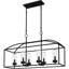 Lustre linéaire d'extérieur noir 6 lumières Ivannah