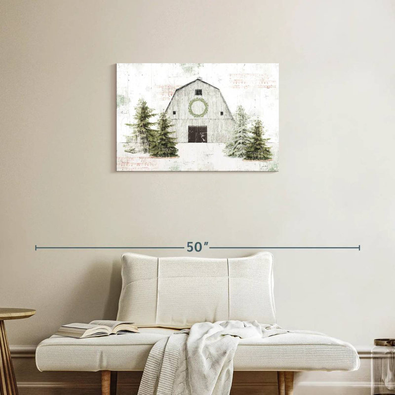 Lilie Wooded Holiday Barn, H 20 po x l 30 po