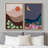 Sun And Moon " Sun & Moon Desert Abstract Landscapes Nature Shapes Modern Art Scenic Colorful " 2 - Pieces-92285259-92285260