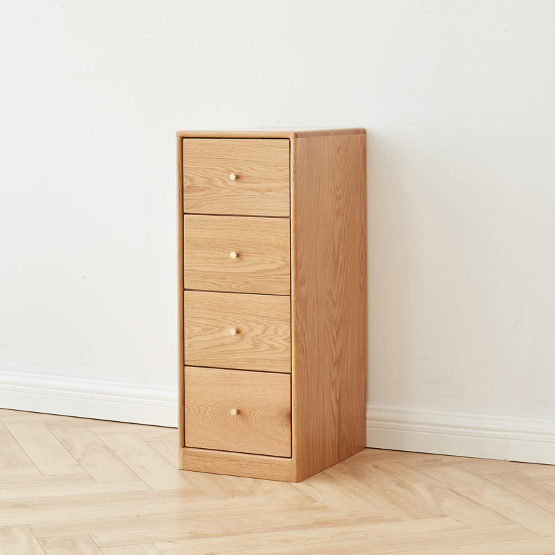 Armoire de rangement en chêne massif pour table de chevet - Quatre tiroirs
