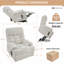 Fauteuil inclinable électrique surdimensionné en tissu pour personnes âgées - Télécommande, poche latérale, siège spacieux