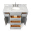 Meuble-lavabo simple 42 po avec plateau en marbre blanc de Carrare Macnair-85364358