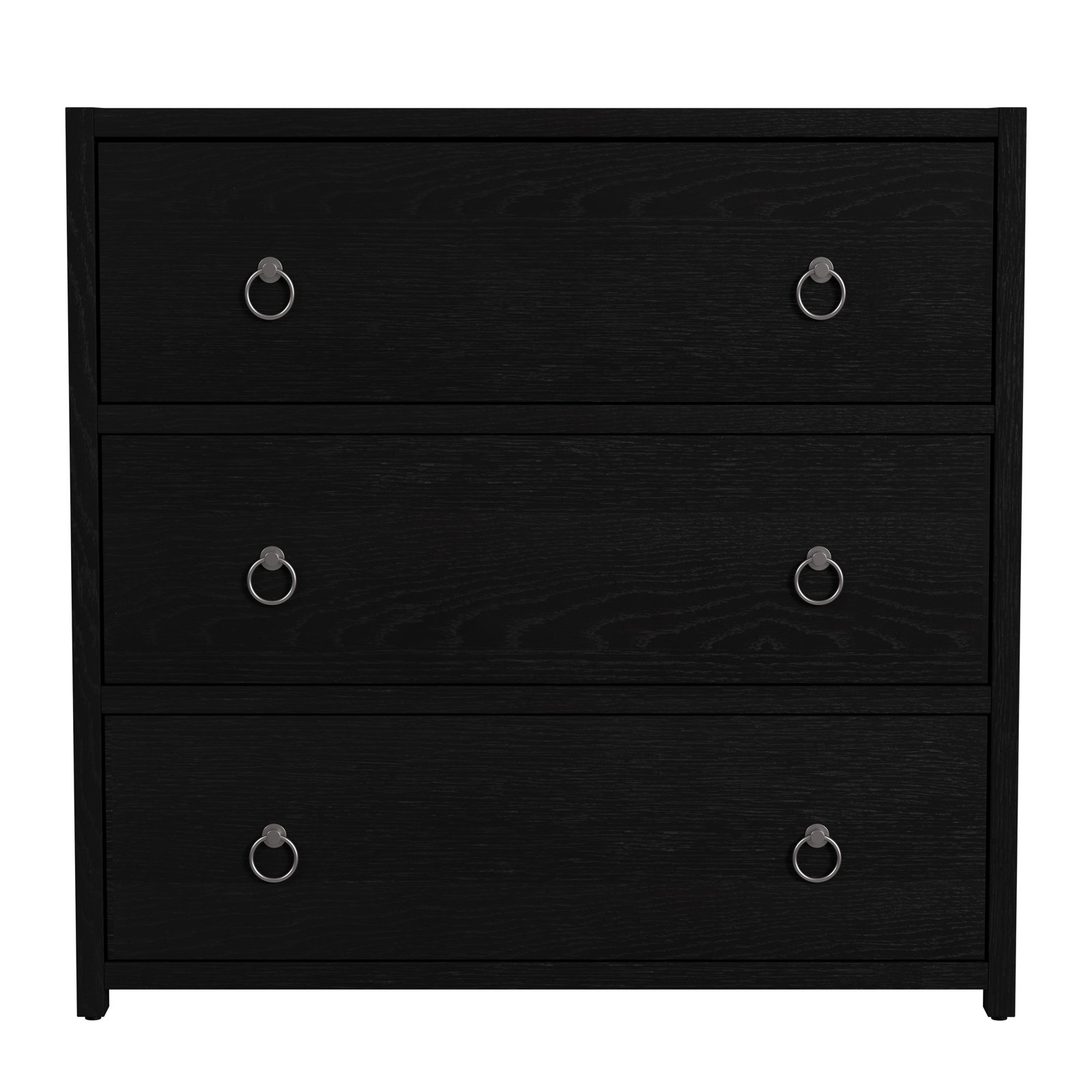Elin 34" W 3-Drawer Dresser, Black