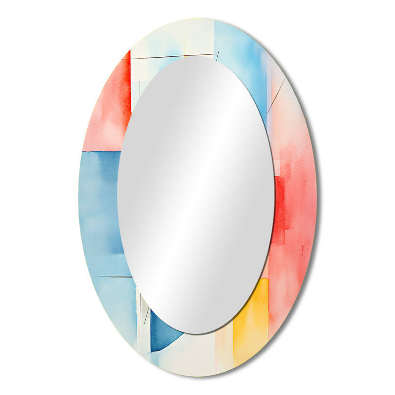 Miroir mural ovale Mid-Century, 36 po x 24 po