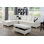 Ensemble de canapé modulaire en L en similicuir 3 pièces avec repose-pieds blanc