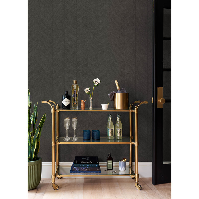 Kallam Indigo Chevron Wallpaper, Brown
