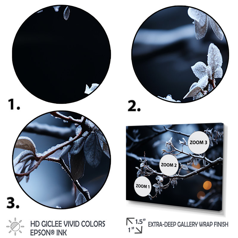 Moonlit Canopy Winter Tree V - Winter Landscape Wall Art, Silver Closed Corner Framed, 30" H x 40" W x 1.5" D