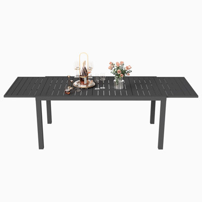 97.2"L Extendable Aluminum Outdoor Dining Table