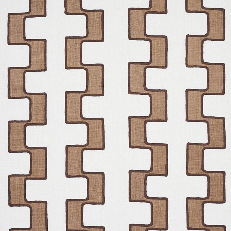 Dixon Embroidered Print Linen Fabric, Neutral