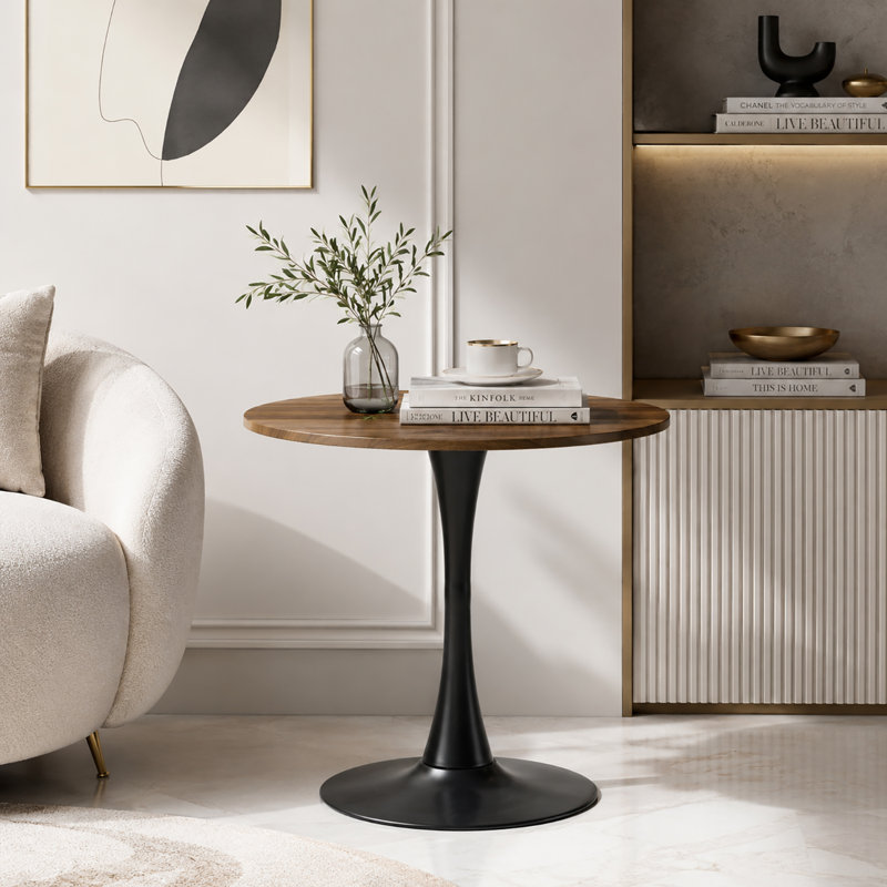 Petite table de salle à manger ronde Table de cuisine Table bistro Table cocktail Table tulipe Table bistro, Brown/Black