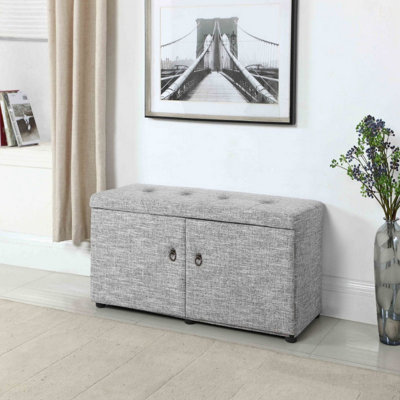 Repose-pieds avec rangement 18 po, gris tourterelle