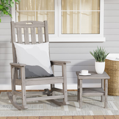 Chaise berçante surdimensionnée pour l'extérieur - Chaise berçante de patio à dossier haut toutes saisons