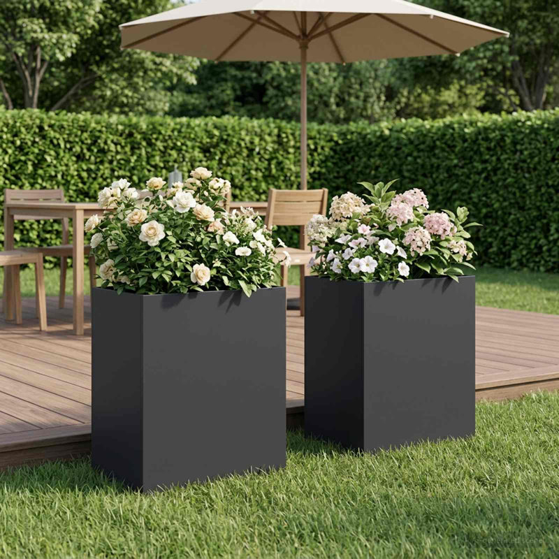 Raised Garden Bed, 30cm H x 40cm W x 30cm D, Black, 2