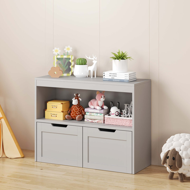 Organisateur de livres, armoire de rangement pour jouets, gris