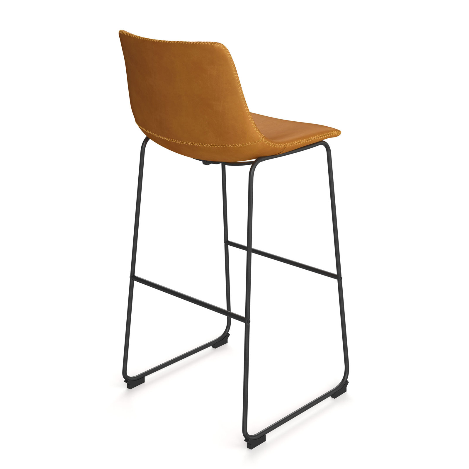 Nia Vegan Leather Bar & Counter Stool, Bar Stool (29" Seat Height), Light Brown, Black