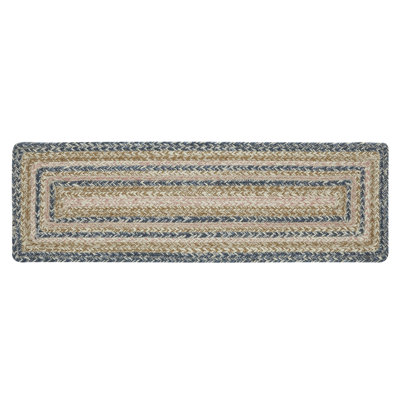 Tapis d'escalier bleu / beige Liseron