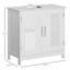 Armoire de meuble-lavabo moderne sous le comptoir avec 2 portes, armoire de salle de bain piédestal sous le lavabo, meuble-lavabo avec tablettes réglables, blanc