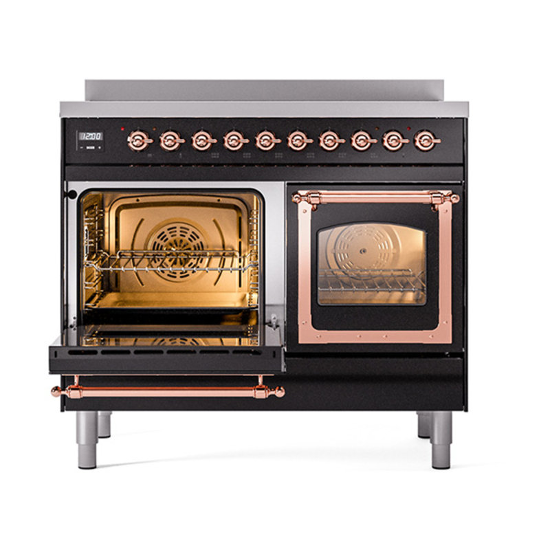 ILVE Nostalgie II Noblesse 40 in Induction Range, Glossy Black/Copper