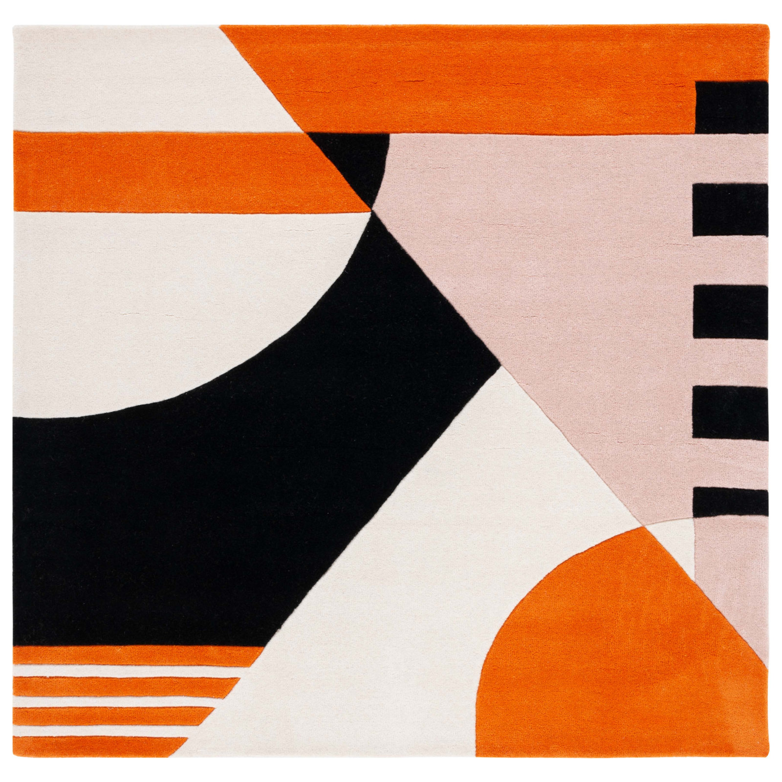 Hiro Ivory Rust Hand-Tufted Rug, Square 6'