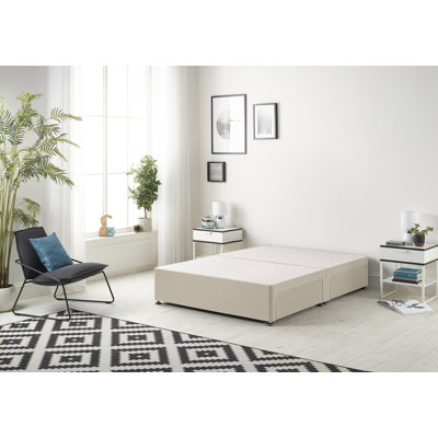 Faydra Tweed Fabric Solid Top Divan Bed Frame No Headboard