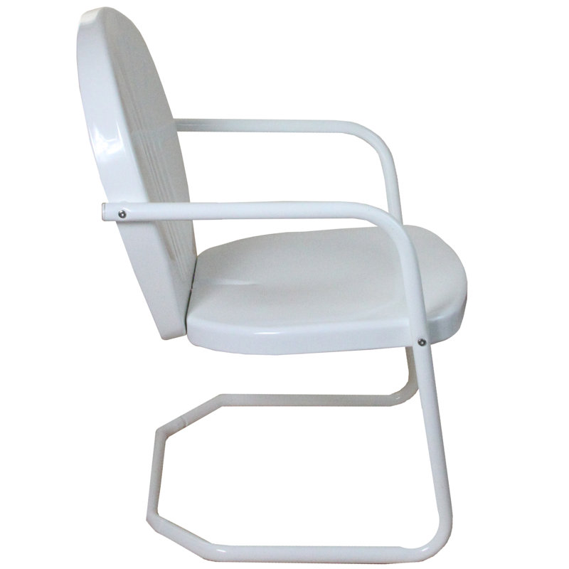 Fauteuil tulipe rétro d'extérieur 34 pouces, Blanc