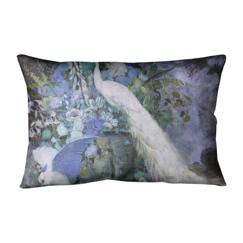 Coussin peacock, Duvet synthétique, 14 po x 10 po, Bleu
