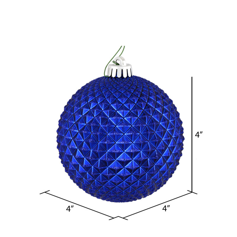 Ornement boule Durian Glitter, Bleu cobalt