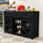 Farmhouse Sliding Barn Door Sideboard Buffet Cabinet with Adjustable Shelves, Drawers and Metal Accents-1038973770