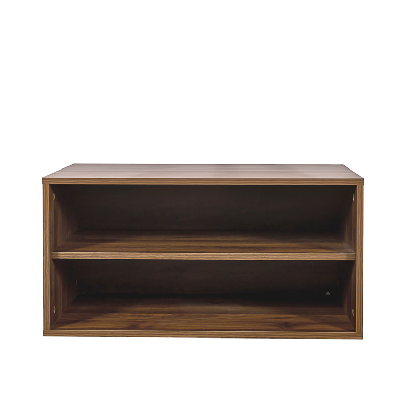 Armoire de rangement montée empilable de 28,21 x 13,49 x 14,29 po, idéale pour organiser la maison, contenir des livres, des vêtements, des cadres, des souvenirs, une teinte noyer, un panneau de particules et une tablette empilable