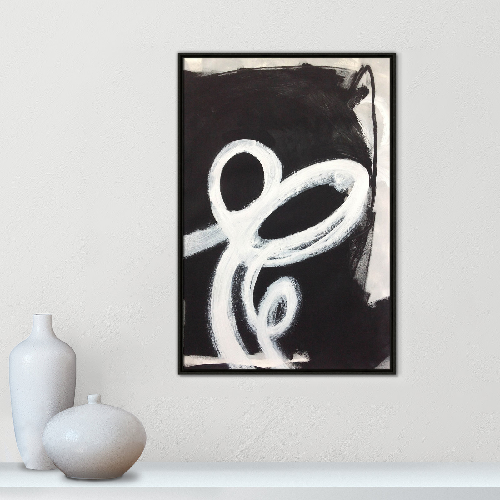 Bronte "Swirly Swirls II" Print, 37.5" H x 25.5" W x 2" D, Espresso Floater Framed, No Mat