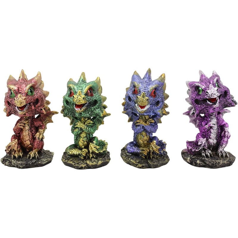 Ensemble de 4 figurines bébé dragon Ironton Wyrmling