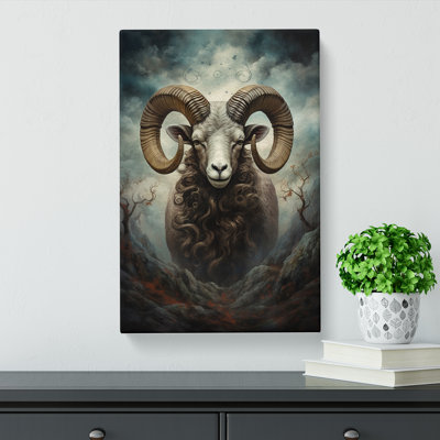 Ram Sheep Romanticism - Wrapped Canvas