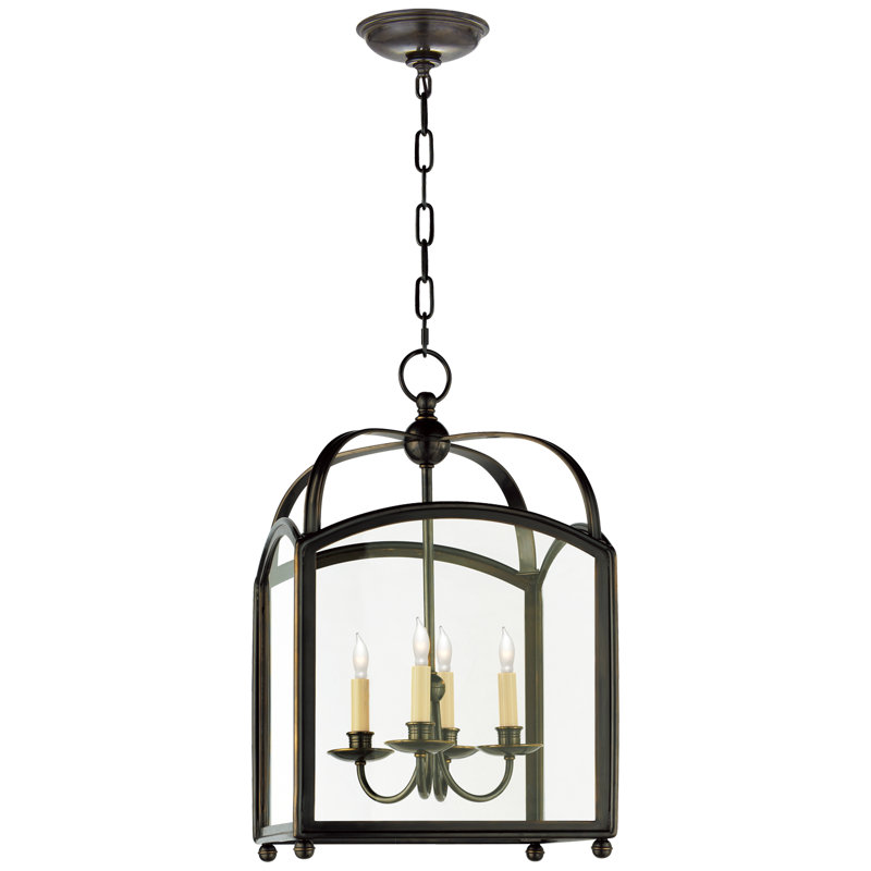 Chapman & Myers Arch Top Small Lantern, 24" H x 14.5" W x 14.5" D, Bronze