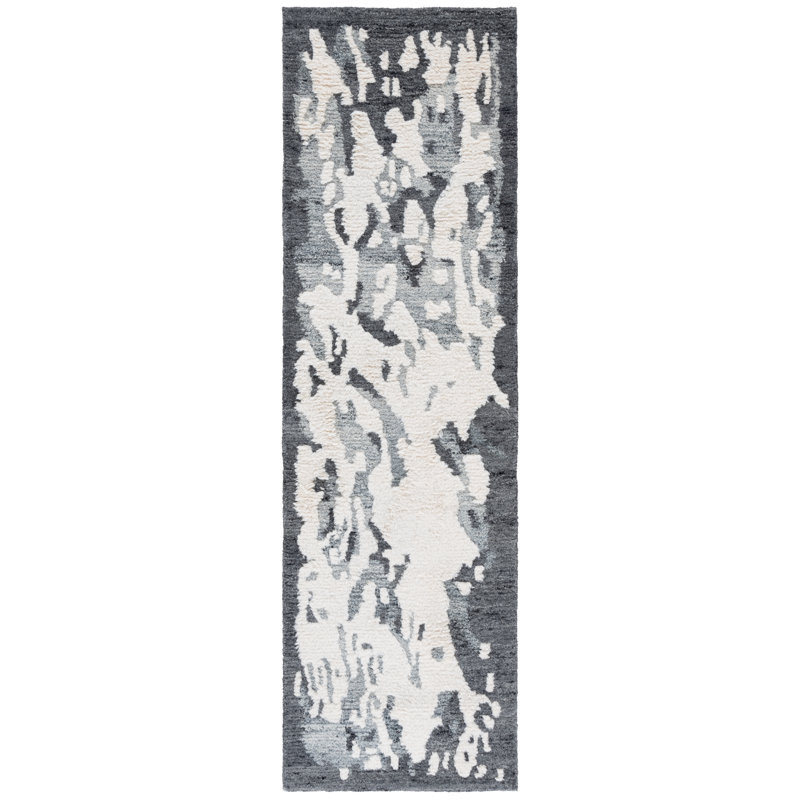 Tapis en laine touffeté à la main Casablanca 445, Tapis de couloir 2 pi 3 po x 8 pi