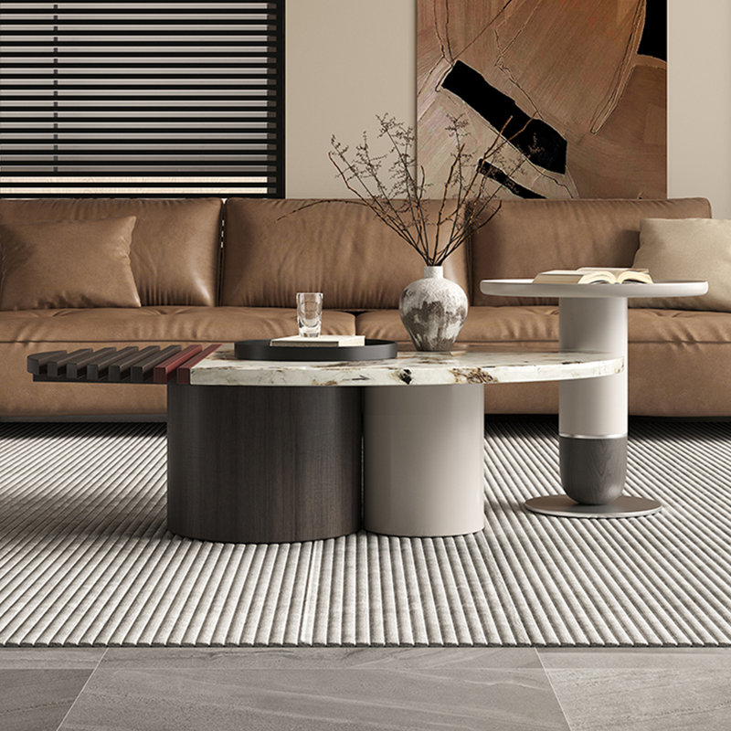 Table basse simple en marbre ovale