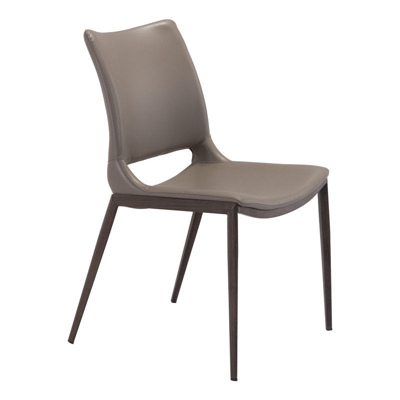 Ace 17.5'' H Upholstered Side Chair, Gray, Walnut
