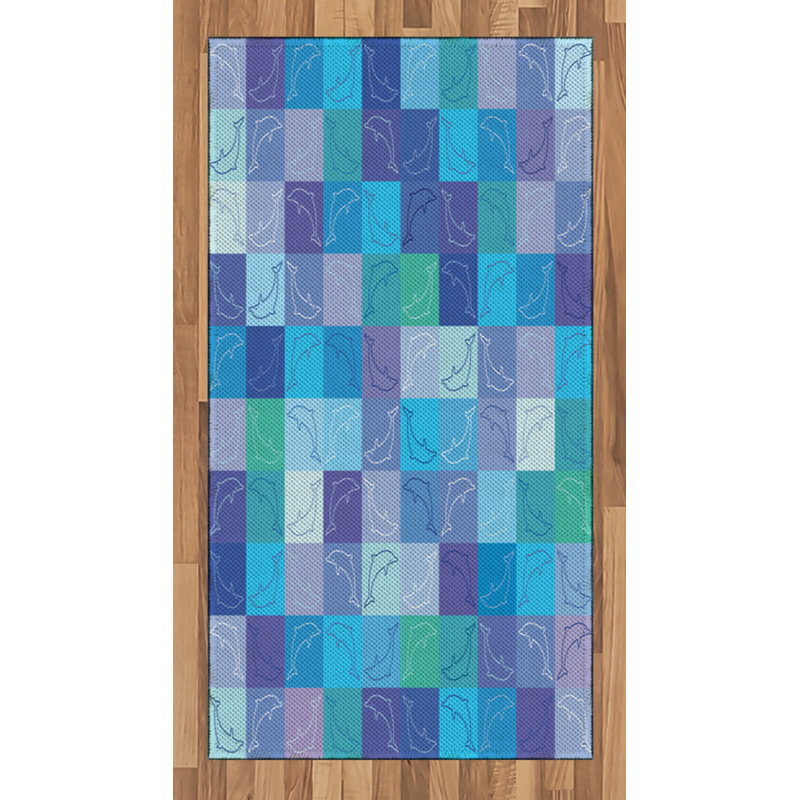 Nautical High Density Long Fiber Poly Threads Decorative Area Rug Carpet, Rectangle 2'7" x 5'