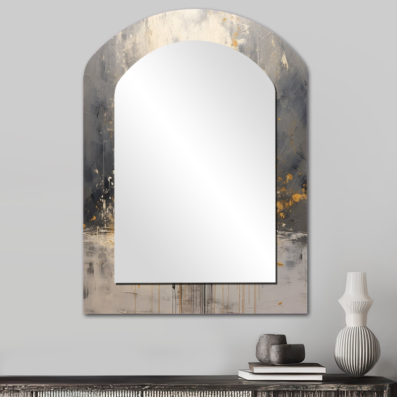 Zen méditation Position II - grand miroir mural asymétrique méditation, 34 po x 25 po
