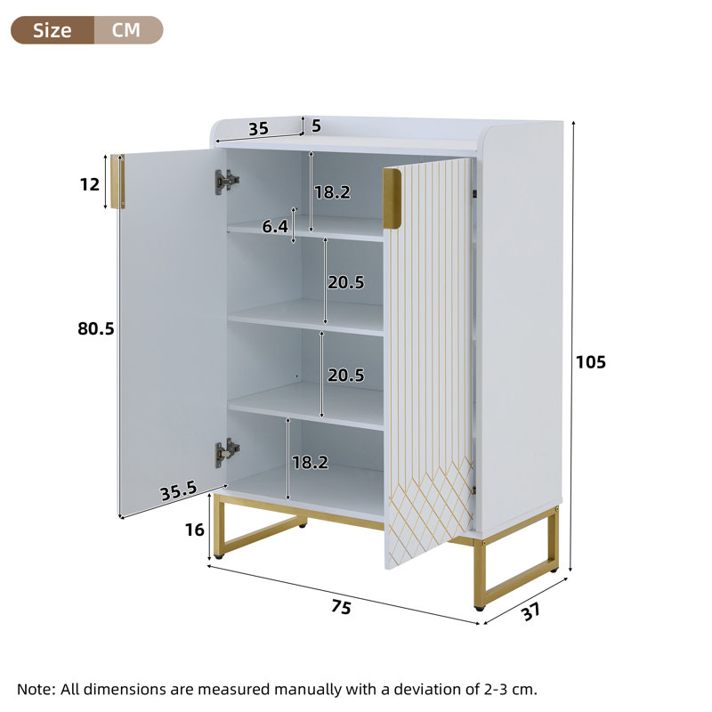 16 Pair Shoe Storage Cabinet
